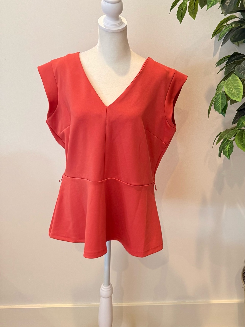 Worthington Coral V-Neck Peplum Blouse